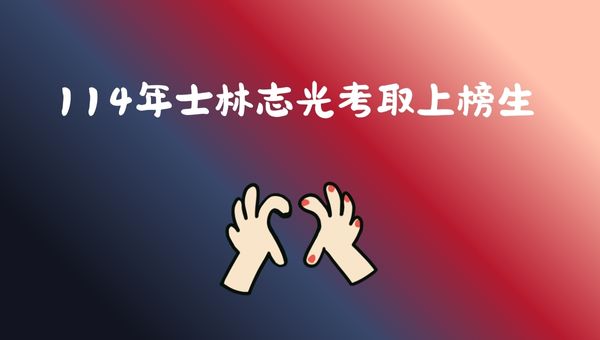 114年士林志光榮耀賀金榜