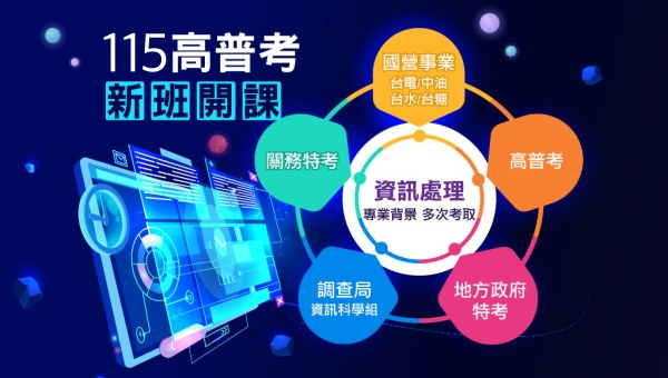 資訊處理類科，每年固定開缺，為高普考缺額穩定的類科之一，高普考3月報名、7月考試，地方特考9月報名、12月考試。穩定缺額、穩定薪資、穩定福利。高普考資訊處理考試科目跟地方特考、國營事業、調查局、關務特考相近。一次準備多次上榜機會！桃園中壢、青埔、內壢、平鎮、山仔頂、東勢、大溪、龍岡、觀音等地區考試諮詢與規劃最推薦公職補習班，就找中壢學儒數位學院