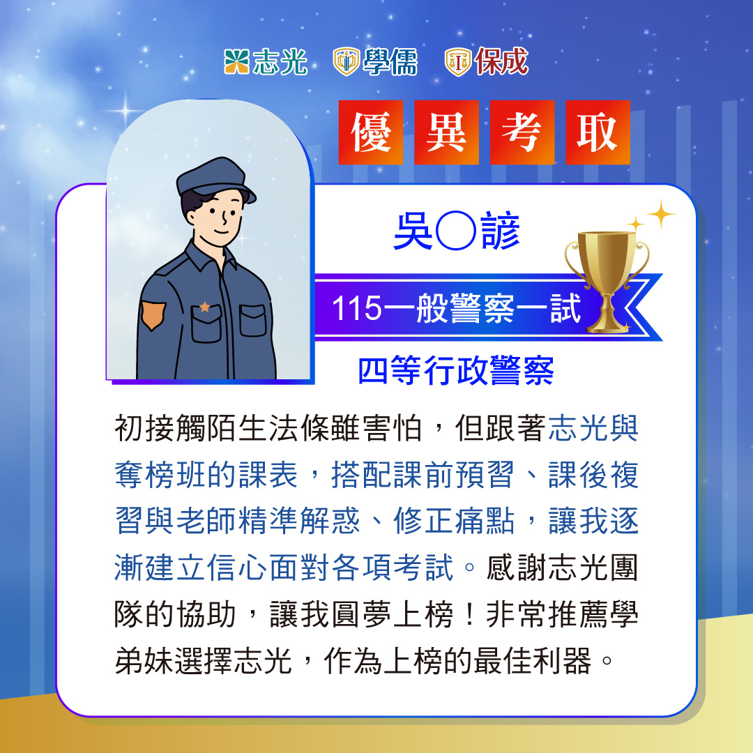 115年一般警察行政警察上榜榜單02